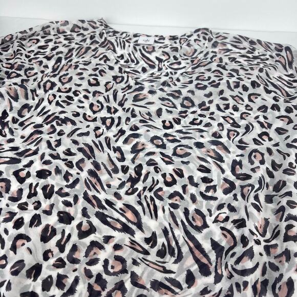 CAbi Glamour Animal Print SHEER White Leopard Cheetah V Neck Blouse XL - Picture 5 of 12